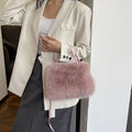 Women Faux Fox Fur Plush Shoulder Bag New Winter Fluffy Crossbody Bag Fashion Versatile Daily Handbag