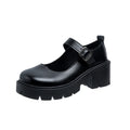 Patent Leather High Heels Mary Jane Shoes Women Japanese Style Ankle Buckle Platform Pumps Woman Punk Jk Uniform Lolita Shoes 43