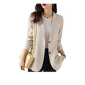 Casual blazer for spring and autumn, thick and cotton-woven, 2026 new style, elegant and warm, women's suit, women's clothing