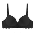 Women's Simple Solid Color Wave-Edge Bra Seamless Steel-Free Gathering Bra Sexy Comfortable Adjustable Shoulder Straps Lingerie