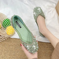New Fashion Woman Ballet Flats Shoes Rhinestone Loafers Flat Pointed Toe Shoes Female Casual Slip on Flats Footwear Boat Shoes