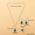4Pcs Women Jewelry Set Teardrop Crystal Pendant Necklace Earrings Wedding Daily Banquet Anniversary Jewelry Gifts