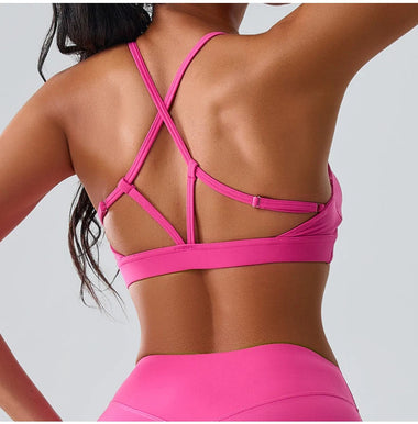 Women Fitness Sports Bra Halter Top High Support Push Up Clothes Running Tops Open Back Gym Wear Fitness Yoga Workout Underwear