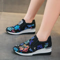 Women's Wedge Sneakers 2026 Spring Autumn Versatile Casual Sequin Design Breathable Casual Thick Sole Women's Vulcanized Shoes