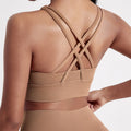 Women sport Bra Gym Solid Color Women Cross back Fitness sport Bra High strength Tight Top Comprehensive Training Gym Yoga Underwear With Chest Pad