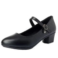 2026 New Black Mary Jane Women's Shoes Block Heel Mid-Heel Office Buckle Strap Pumps
