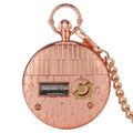 Novel Rose Gold Merry Christamas Musical Pocket Watch FOB Clock Quartz Movement Men Women Pendant Chain Watches Luminous Hands