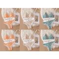 3/6pcsSeamless Bra Set, Low Rise Underwear, Leopard Print Bra, Sexy Lingerie Set, V-Neck Sports Bra, Women'S Cotton Lingerie Set