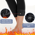 Women Winter Fleece Lined Thermal Leggings with Pockets High Waist  Stretchy Yoga Pants Thick Warm Outdoor Workout Running Tight