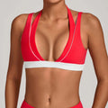 Sports Bra for Woman Gym Top Push Up Fitness Workout Tops Women Sportswear Yoga Clothes Patchwork Activewear Black White Red XL