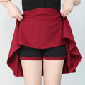 Women's Skirt Women's Red Stretch Skirt for Spring and Summer, High-waisted Design To Prevent Exposure, with Pleated Detailing.