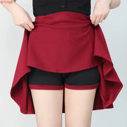 Women's Skirt Women's Red Stretch Skirt for Spring and Summer, High-waisted Design To Prevent Exposure, with Pleated Detailing.
