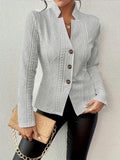Winter New Button Patterned Small Suit Jacket For Women Топ Женский Manteau Blazer Feminino Abrigo