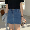 Korean Version Of High-Waisted Slimming Short Skirt New Ins Style Denim Retro Bag Hip Skirt To Prevent A Word