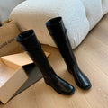Vintage Cosy Soft Leather Women Knight High Boots Fashion Party Stripper Low Heel Shoes Ladies Slim Mordern Long Booties
