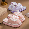 New Women's Plush Slippers - Bow Detail Winter House Shoes, Ultra-Soft Non-Slip Indoor Slippers for Home&Maternity Comfort