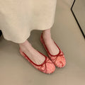 2026 Summer New Women Flats Shoes Square Head Shallow Mouth Women Shoes Fashion Bow Ballet Flat Shoes for Women Zapatos De Mujer