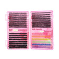 New 400pcs Set Cluster Eyelash Extensions Mix Length with Tweezers DIY Eyelashes Makeup Tool Colorful Lash Book Personal Use