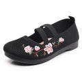 Women's Slip-on Flat Embroidered Shoes, Soft Sole Elastic Mom Shoes - Lightweight, Comfortable And Effortless Slips On 2025