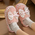 New Women's Plush Slippers - Bow Detail Winter House Shoes, Ultra-Soft Non-Slip Indoor Slippers for Home&Maternity Comfort
