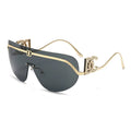 2027 Luxury Oversized Shield Sunglasses Gold Metal Design Gradient Lens Sun Glasses UV400 Protection Women Shades Sunglass Top