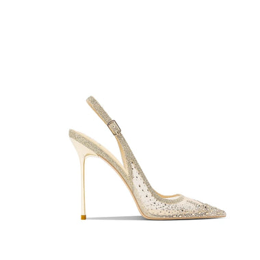 2026 autumn and winter pointed mesh hot diamond silver back strap sexy sandals with thin heels and high heels for women
