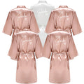 Party Wedding Bride Robe Wedding Party Team Bride Robe Kimono Satin Pajamas Bridesmaid Bathrobe With White Letters YE8171