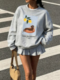 Vertical Stripe Dachshund Prints Hoodie Women Winter Jogging Sweatshirt Loose Crewneck Pullover Basics Fleece Warm Woman Clothes