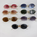 Women Sunglasses Y2K Punk Oval Metal Sunglasses Women 2026 Luxury Designer Vintage Steampunk Rimless Sun Glasses Classic Travelling Eyewear UV400