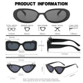 3/4PCS Unisex Cat Eye Round Square Plastic Frame Fashion Sunglasses for Outdoor Travel Hiking Sun Glasses for Men Women