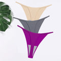 GICZI 3Pcs/Set Hot Women's Thongs Panties Plain Seamless Ice Silk Lingerie G-String for Woman M-2XL Large Size Female Underwear