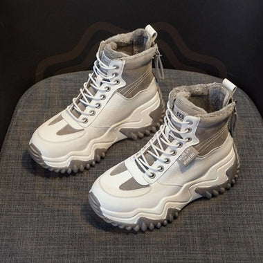 New Womens Shoes Trend High Top Chunky Sneakers for Woman Exquisite Plush Keep Warm Winter Shoes Designer Shoes Zapatos De Mujer