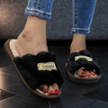 Homewear Shoes Stripe Furry Slippers Fluffy Non-Slip Home Thermal Slippers Thicken Warm Casual Winter Indoor Slippers