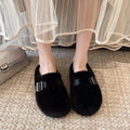 Soft Footbed Teddy Fur Mule Clogs for Woman Winter Warm Plush Slide Sandals Ladies Brand Design Fluffy boken Shoes