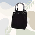 TG820]Mini Knitted Bucket Bag Women Small Handbag Geometric Colorblock Wristlet Purse With Detachable Handle 1PC