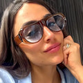 New Vintage Oversized Oval Sunglasses Women Men Fashion Brand Designer Gradient Sun Glasses Ladies Trendy Sexy Shades UV400