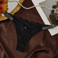 Lingerie Crystal Lace Flower Panties Cotton Crotch Low-waist Seamless Thong Underpants Embroidery Bikini Underwear Women Gifts