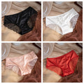 4Pcs/Set Sexy Panties Women Low Waist Briefs Lace Back Hollow Out Underwear Sexy Lingerie Solid Color Female Intimates M-XL