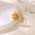 Women Stainless Steel Rings For Luxury Zircon Geometric Rings For Women Stainless Steel Gold Color Open Ring Trendy Wedding Party Aesthetic Jewerly Gift Femme