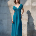 Formal Dress Women Elegant Evening Long Deep V Halter Dress Convertible Multi Way Wrap Maxi Grecian Dresses Wedding Party Dress