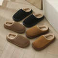 Unisex Indoor Outdoor Winter Slippers TPR Anti-Slip Sole Slip-On Soft Warm Black Comfort Home Casual Shoes Easy Clean Design