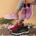 2026 New Fashion Women Double Layer Pattern Sneakers Light Breathable Nonslip Lace Up Casual Walking Shoes Daily Commute Outdoor