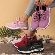 2026 New Fashion Women Double Layer Pattern Sneakers Light Breathable Nonslip Lace Up Casual Walking Shoes Daily Commute Outdoor