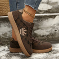 Women's 2026 Fall Women's Fashion Suede Sneakers with Double Buckle Metal Details Lightweight Breathable Comfortable Casual Flats