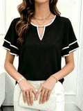 Temperament Loose Woman Shirt Fashion Casual Blouse Elegant short Sleeve Woman Shirt Holiday Weekend Top