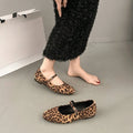 Spring Autumn Loafers Ballet Flats Women Shoes Leopard Print Comfortable Soft Round Toe Flat Shoes