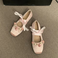 Designer Cross Strap Women Mary Jane Shoes Fashion Square Toe Butterfly-knot Shoes Laides Comfort Dress Ballet Flats Shoes