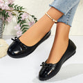 Women's Flat Shoes Comfort Non-slip Ladies Loafers Leather Flats Elegant Bowknot Women's Single Shoes