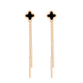 Oil Dripping Four-leaf Clover Earrings A Two Wearing Leaf Trend Romantic and Versatile Earrings for Women's Party Gift Wholesale