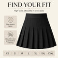 Women High Waist Pleated Mini Skirt with Inner Shorts Solid Color A Line Polyester Skirt Spring Summer Casual XS-XXXL